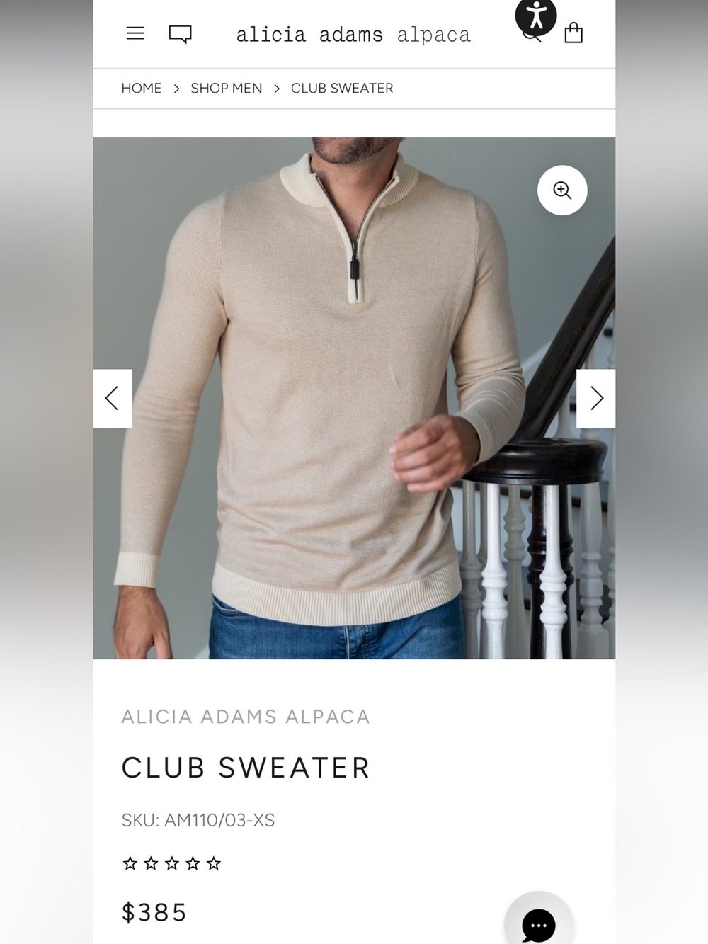 Alicia Adams Alpaca Cream Half-Zip Club Sweater